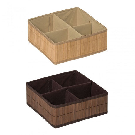 Kanky 4 Sections Dark Brown Storage Box