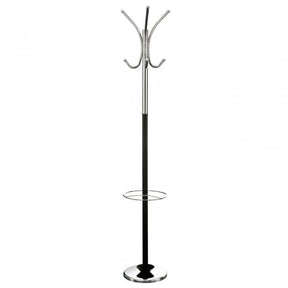 Black And Chrome Floor Standing Coat Stand