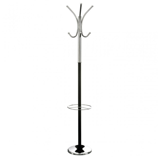 Black And Chrome Floor Standing Coat Stand