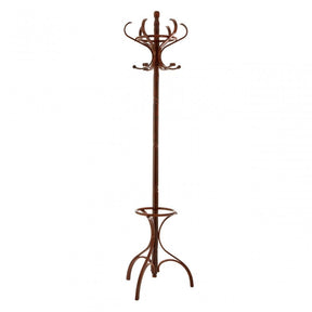 Walnut Finish Solid Birchwood Coat Stand