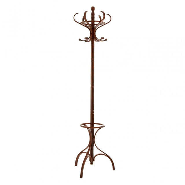 Walnut Finish Solid Birchwood Coat Stand