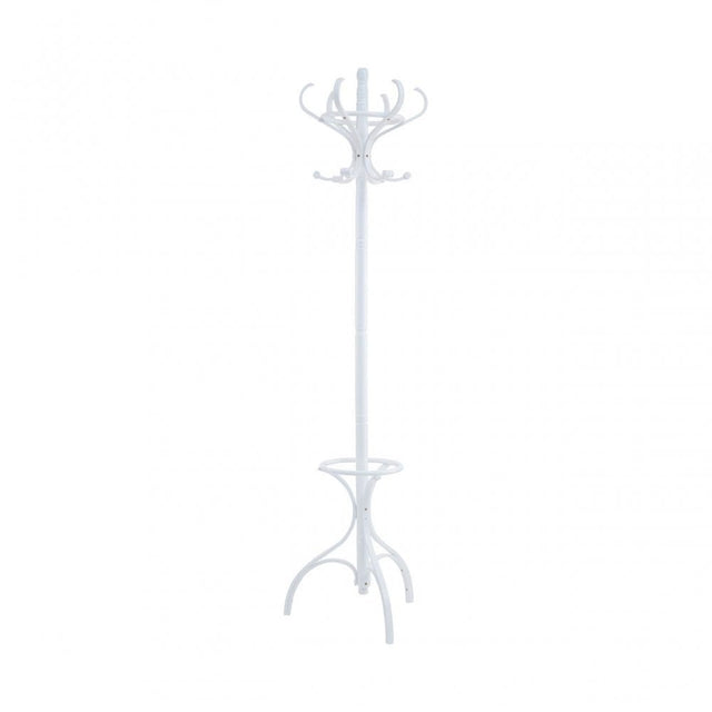 White Finish Floor Standing Coat Stand
