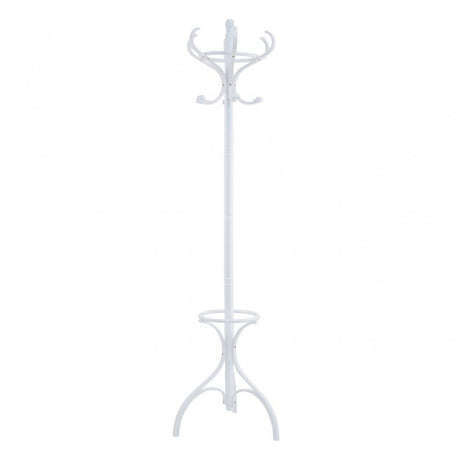 White Finish Floor Standing Coat Stand
