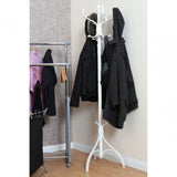 White Finish Floor Standing Coat Stand