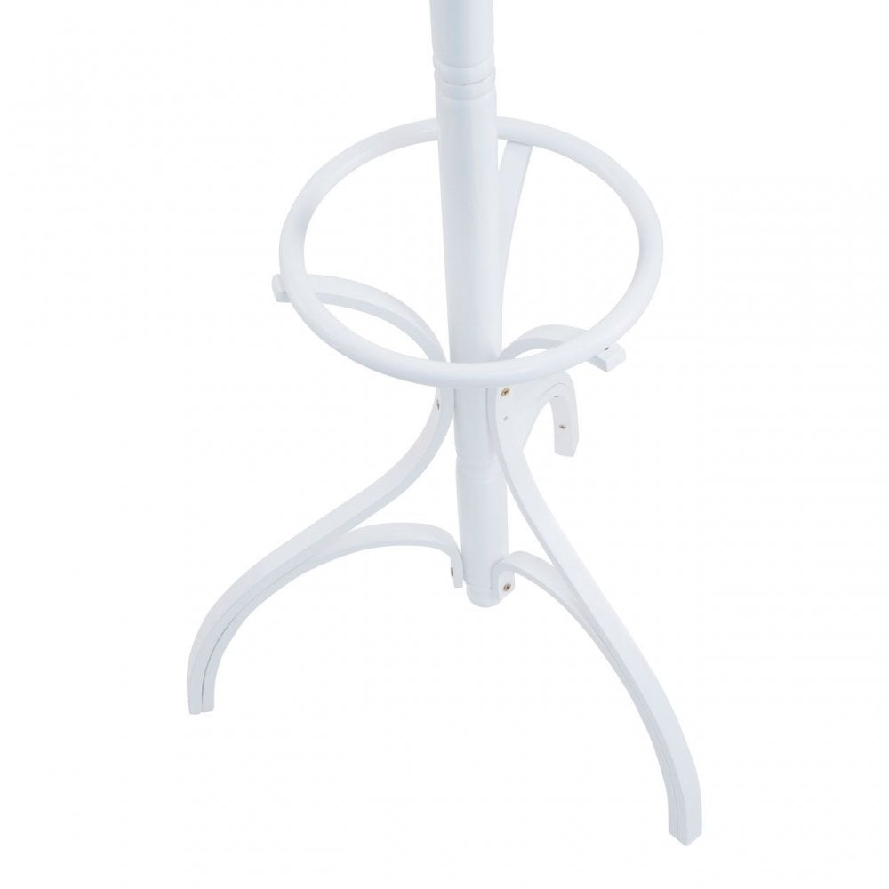 White Finish Floor Standing Coat Stand
