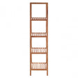 5 Tier Walnut Wood Bathroom Shelf Unit