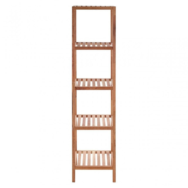 5 Tier Walnut Wood Bathroom Shelf Unit