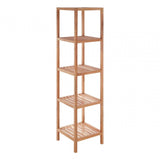 5 Tier Walnut Wood Bathroom Shelf Unit
