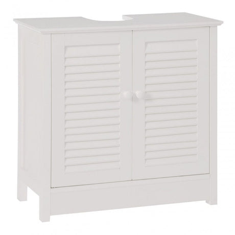 White Wood Under Sink Bathroom Cabinet