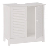 White Wood Under Sink Bathroom Cabinet