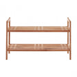 2 Tier Slatted Design Stackable Shoe Rack