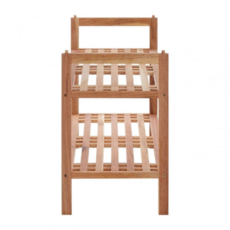 2 Tier Slatted Design Stackable Shoe Rack