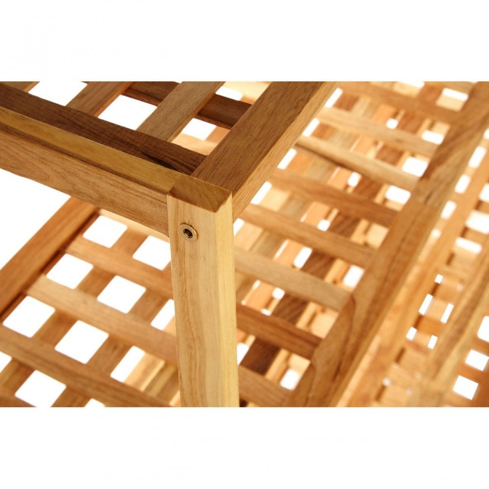 Natural Walnut 4 Tier Shoe Rack
