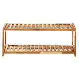 Natural Walnut 2 Tier Shoe Rack