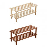 Dark Cedar Wood 2 Tier Shoe Rack