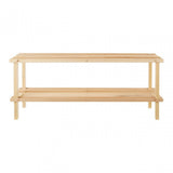 Natural And Cedar Wood 2 Tier Shoe Rack