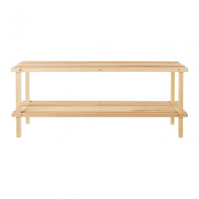 Natural And Cedar Wood 2 Tier Shoe Rack