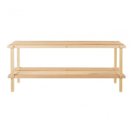 Natural And Cedar Wood 2 Tier Shoe Rack