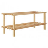 Natural And Cedar Wood 2 Tier Shoe Rack