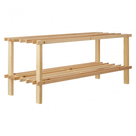 Natural And Cedar Wood 2 Tier Shoe Rack