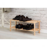 Natural And Cedar Wood 2 Tier Shoe Rack