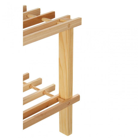 Natural And Cedar Wood 2 Tier Shoe Rack