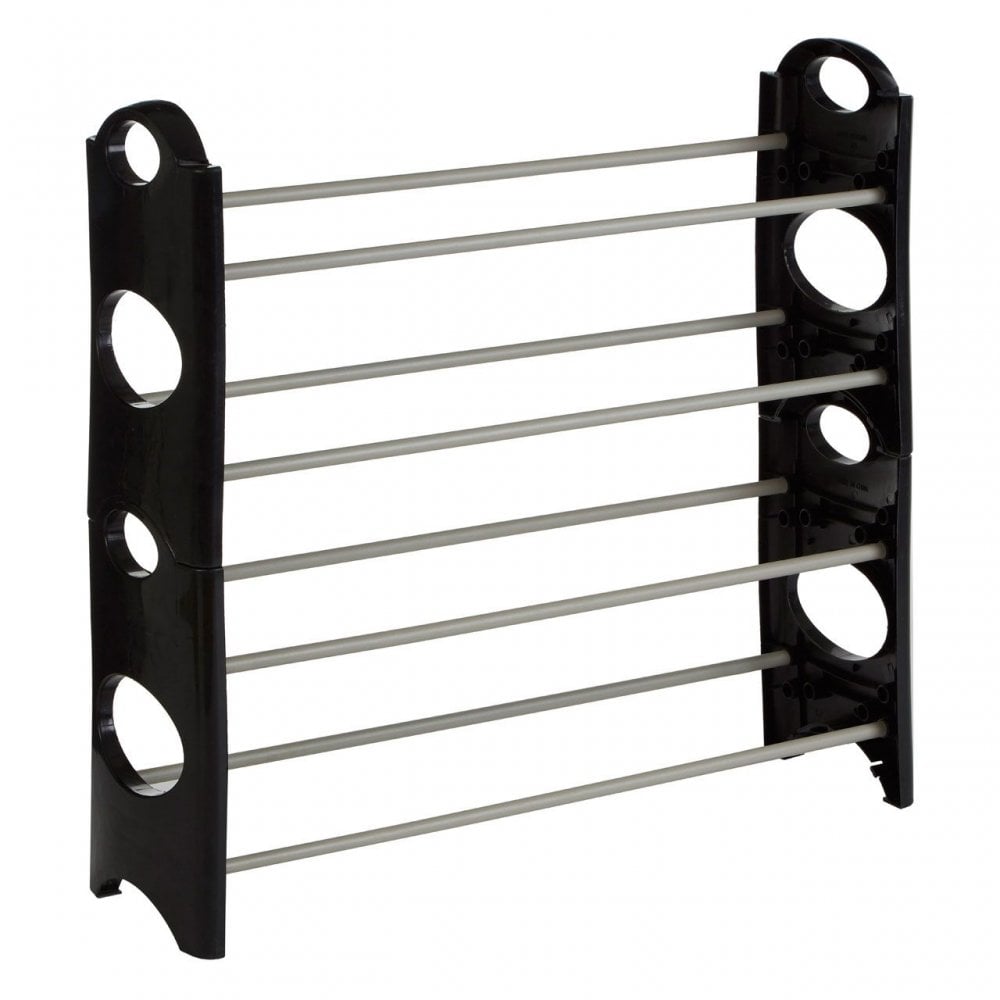 Black And Grey 4 Tier Shoe Rack