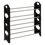 Black And Grey 4 Tier Shoe Rack
