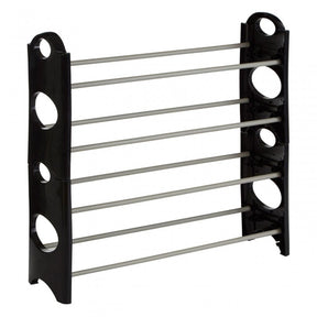 Black And Grey 4 Tier Shoe Rack