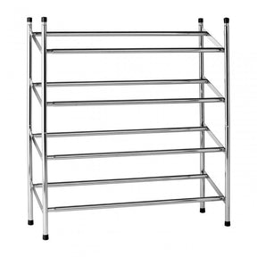 Extendable Chrome Frame 4 Tier Shoe Rack