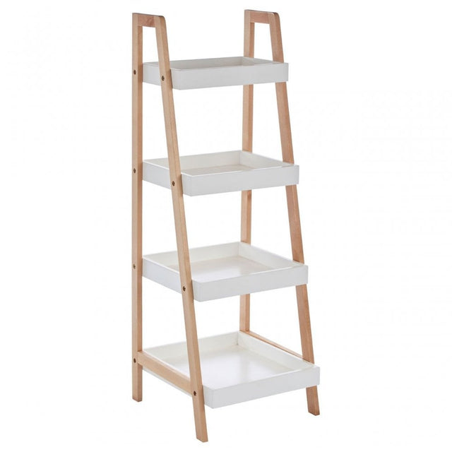 4 Tier Birch Wood Bathroom Shelf