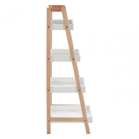 4 Tier Birch Wood Bathroom Shelf