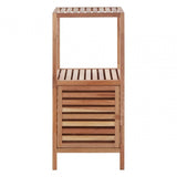 2 Tier Walnut Wood Bathroom Shelf Unit