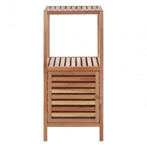 2 Tier Walnut Wood Bathroom Shelf Unit