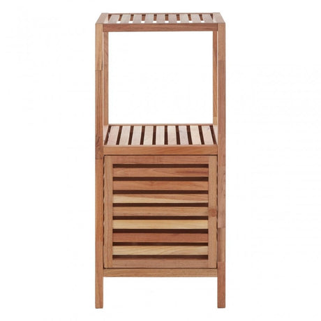 2 Tier Walnut Wood Bathroom Shelf Unit