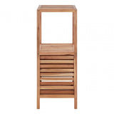 2 Tier Walnut Wood Bathroom Shelf Unit