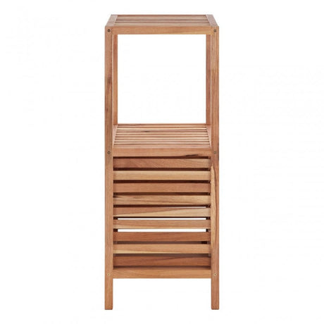 2 Tier Walnut Wood Bathroom Shelf Unit