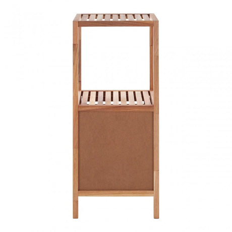 2 Tier Walnut Wood Bathroom Shelf Unit