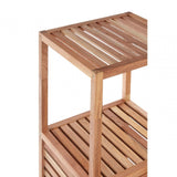 2 Tier Walnut Wood Bathroom Shelf Unit
