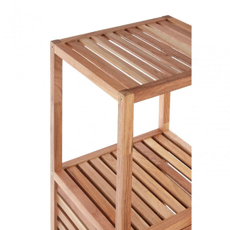 2 Tier Walnut Wood Bathroom Shelf Unit