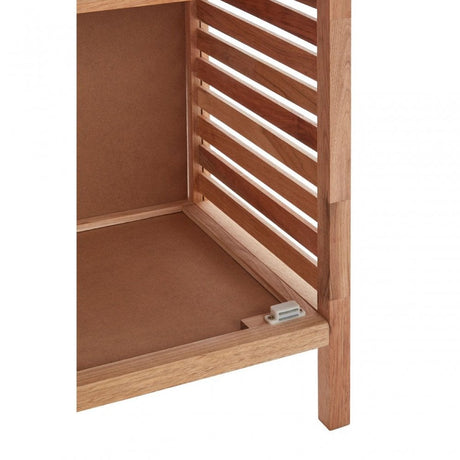 2 Tier Walnut Wood Bathroom Shelf Unit