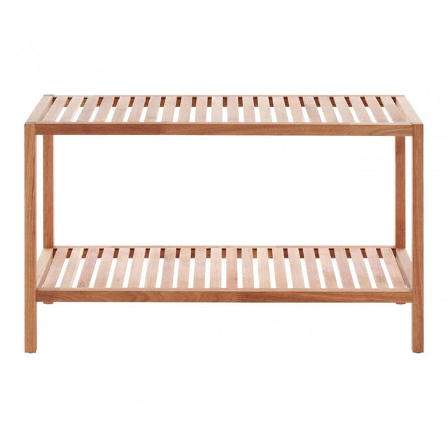2 Tier Walnut Wood Storage Shelf
