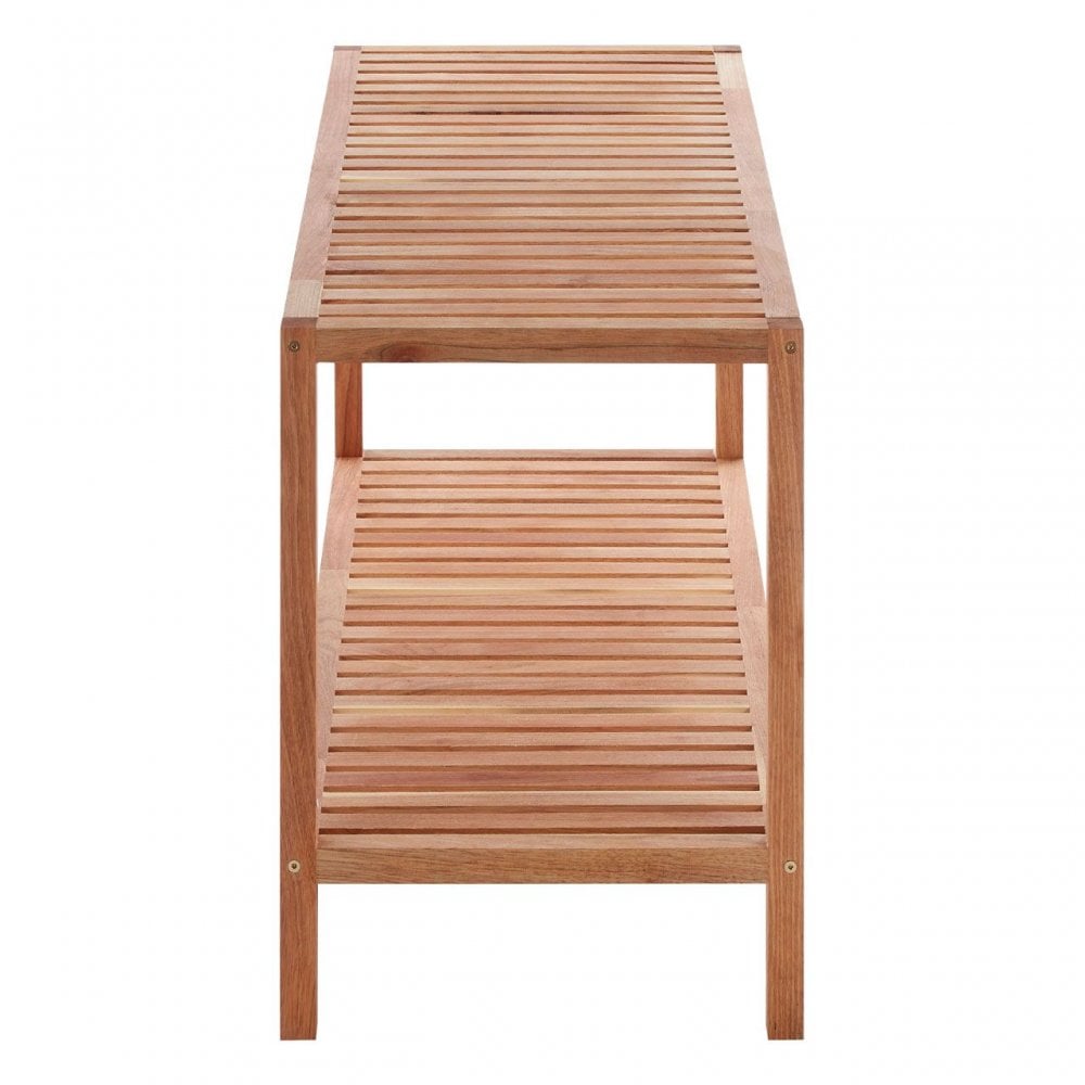 2 Tier Walnut Wood Storage Shelf