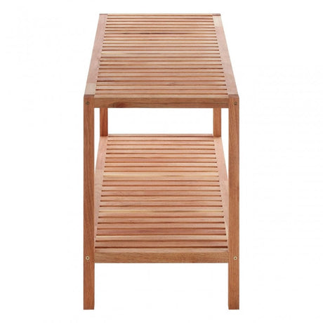 2 Tier Walnut Wood Storage Shelf