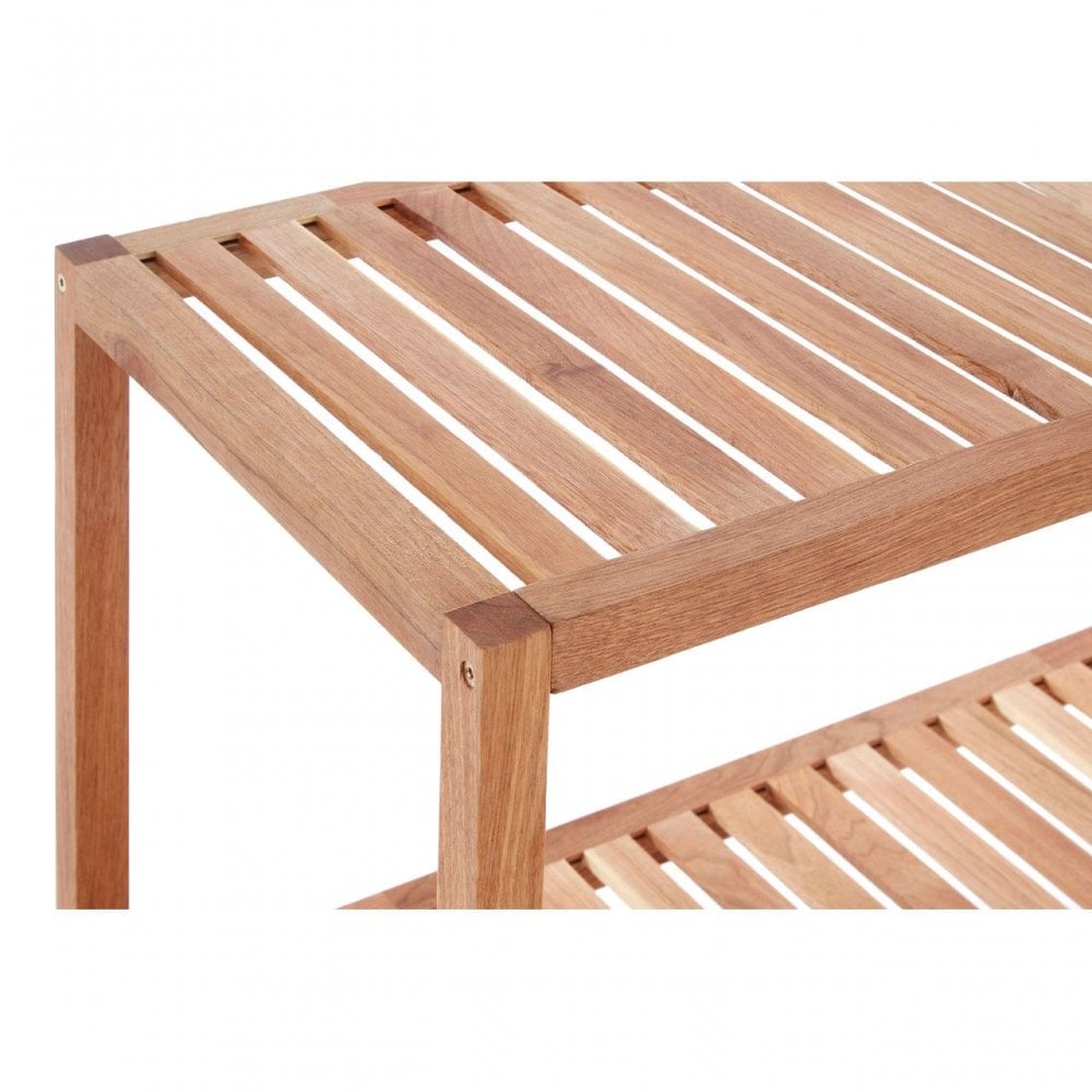 2 Tier Walnut Wood Storage Shelf