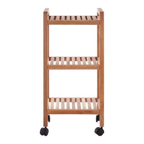 3 Tier Walnut Wood Bathroom Trolley