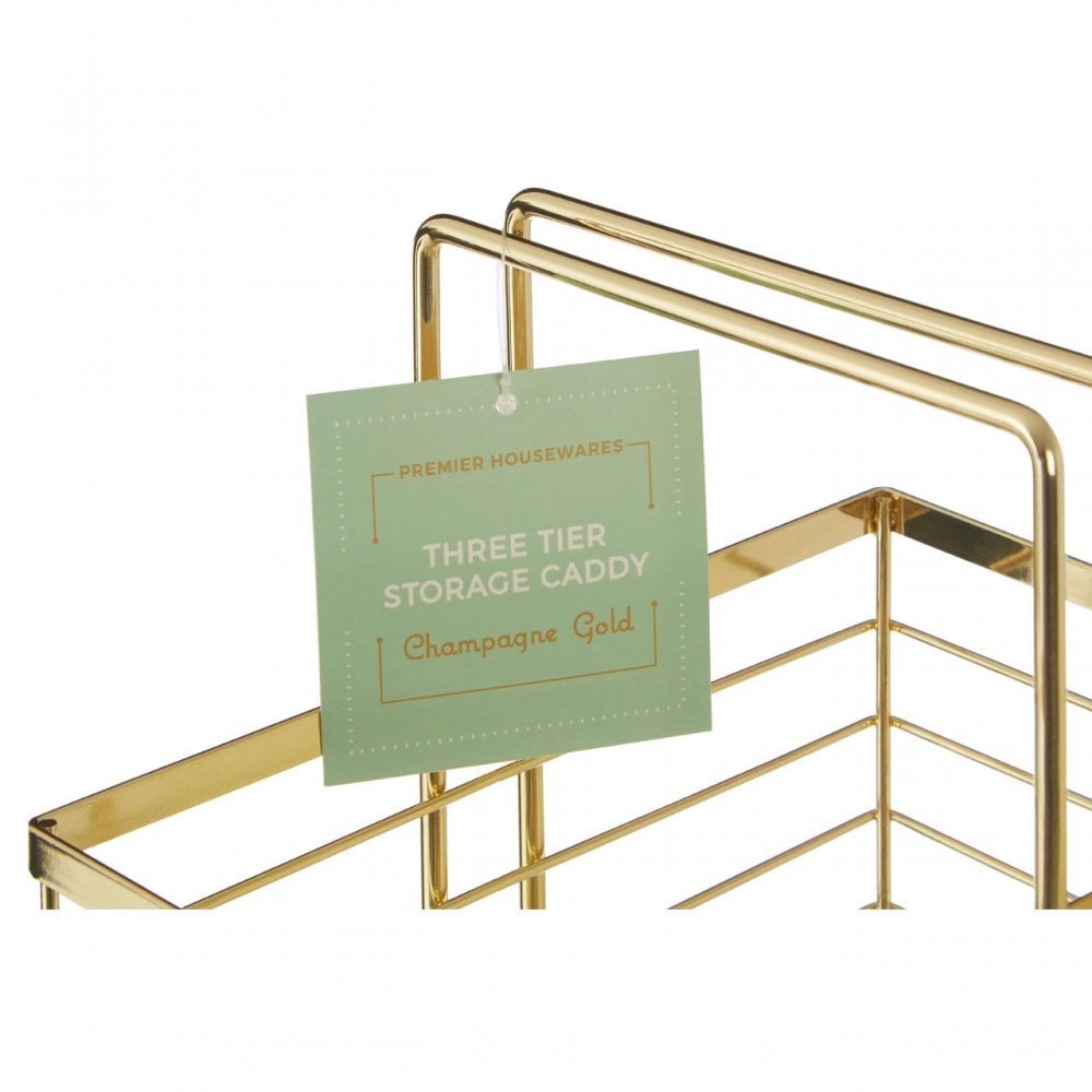 Champagne Gold Rectangular Storage Caddy