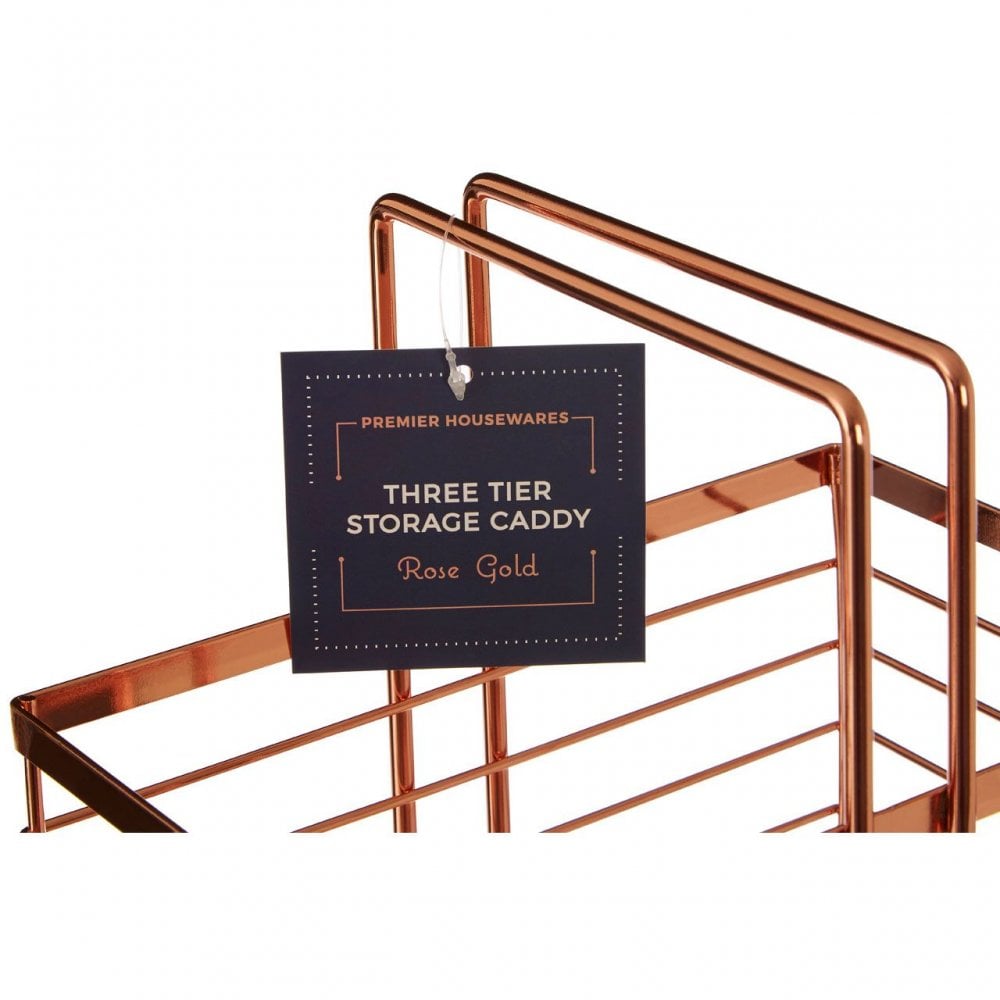 Rose Gold Rectangular Storage Caddy