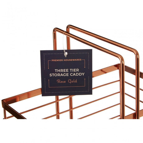 Rose Gold Rectangular Storage Caddy