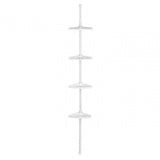 4 Tier Spring Mount White Corner Shelf Unit